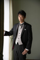 ブラックタキシード（ピンクストライプ）