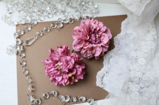 【ヘッドフラワー】ピンク系アンティークカラーのダリア