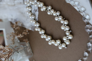 【アクセサリー】パールとストーンのネックレス