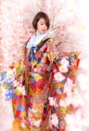 黒地に総刺繍の華やか色打掛