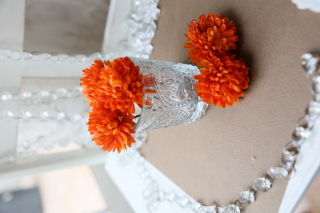 【ヘッドフラワー】オレンジ系ピンポンマム