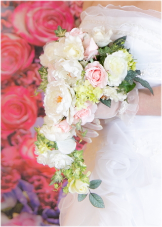 【ブーケ】ウェディング用ブーケ（ホワイト×ピンク）