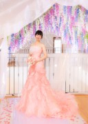 サーモンピンクのマーメイドドレス