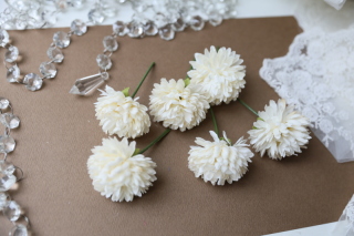 【ヘッドフラワー】ホワイト系ピンポンマム