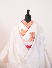 華やかオレンジの半襟＆花嫁小物の白無垢コーディネート