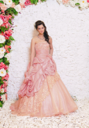 サーモンピンクとオレンジベージュのドレス♡