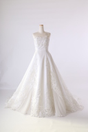 クロスデザインのロングトレーンAラインドレス