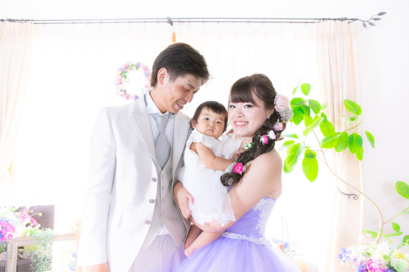 ベビーも一緒にファミリーショット♪