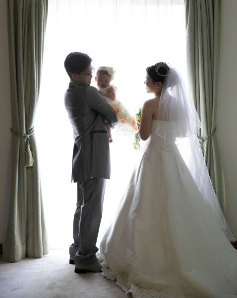 シルエット撮影も家族三人で