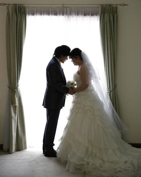 ブライズルームで逆光シルエット撮影