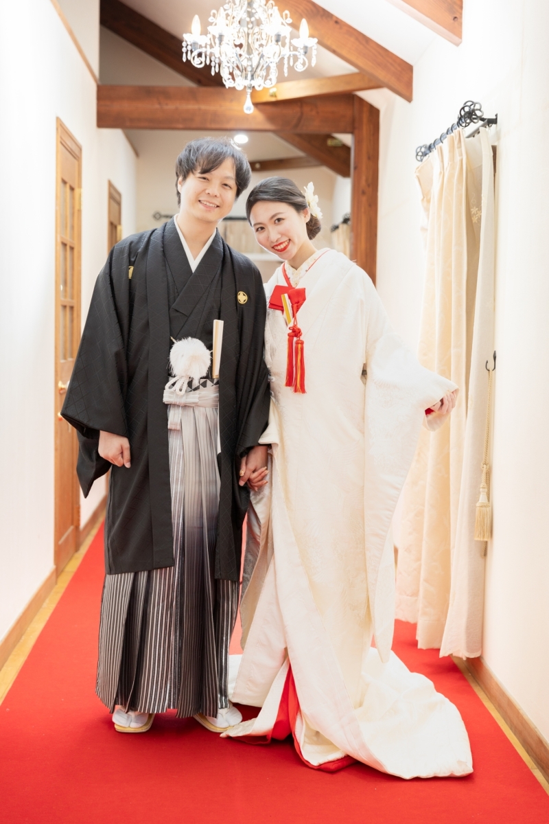 レッドカーペットとシャンデリアで♪