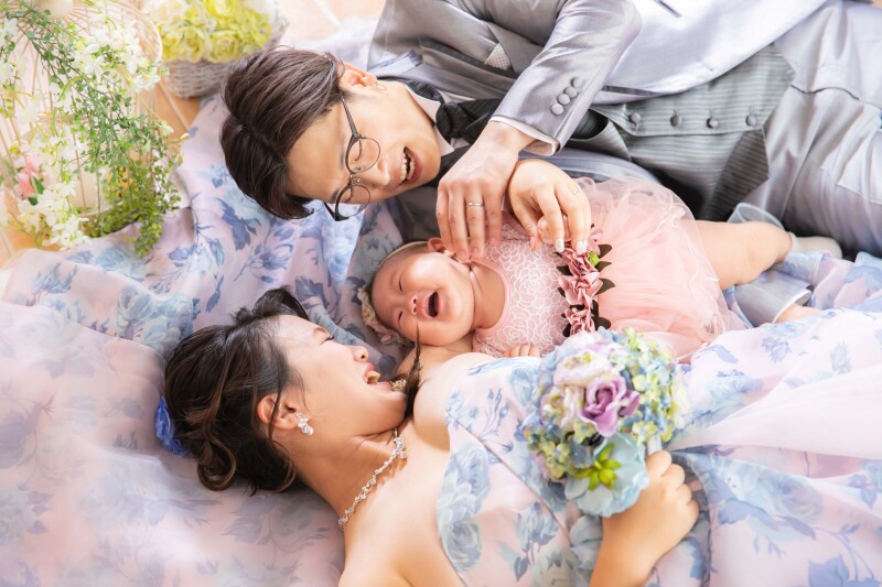 子供と一緒にフォトウェディング♪