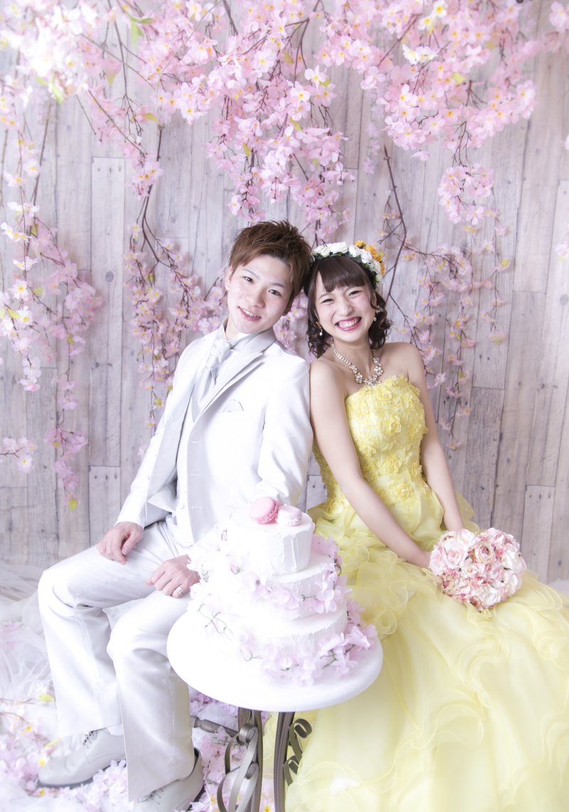 桜のウェディングケーキ♪