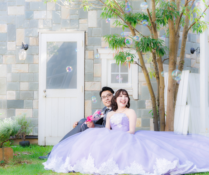 ガーデンでシャボン玉遊び♪