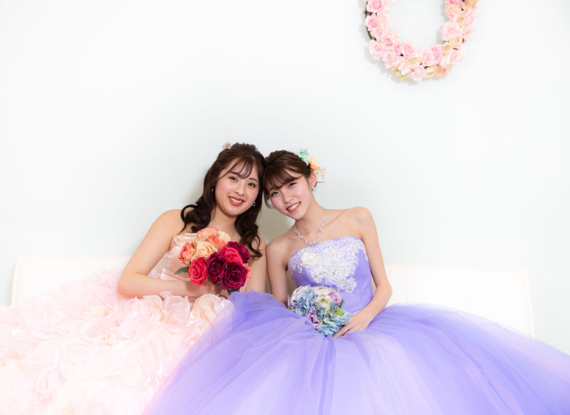 ブライズルームのブルーの壁で♪