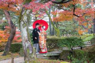 紅葉の兼六園でロケーション撮影♪