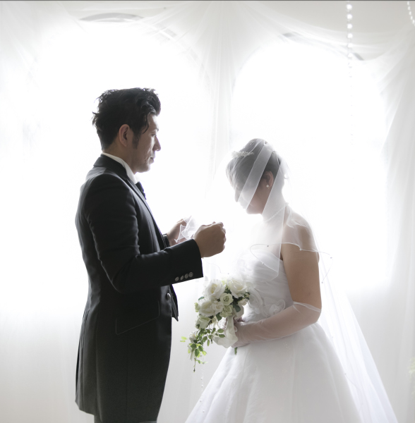 挙式を挙げていないけど、ベールアップシーン