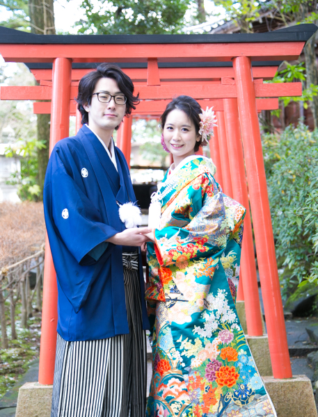 こだわって決めた、グリーンの色打掛♪