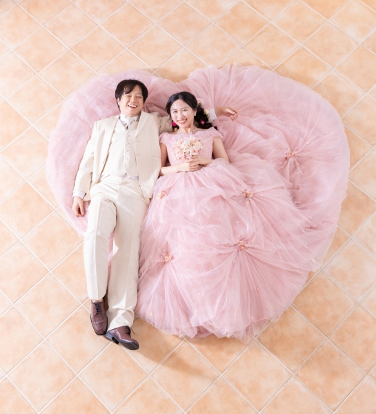 ドレスを♡型に♪