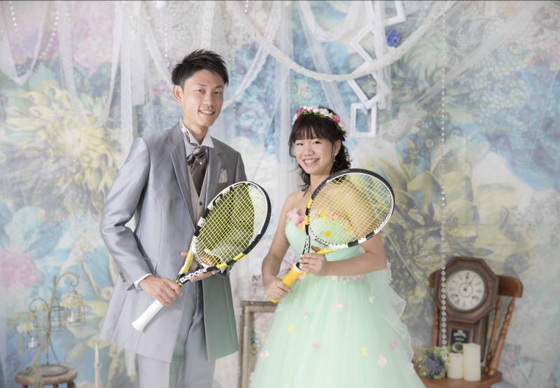 二人の共通の趣味、テニスをテーマに♪