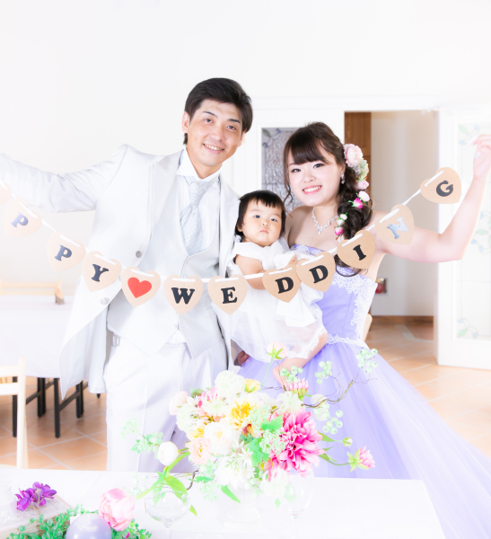 家族3人でのガーランドショット♪