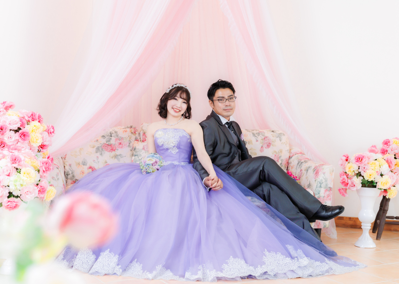 バラ柄のソファで思いっきり可愛く♪