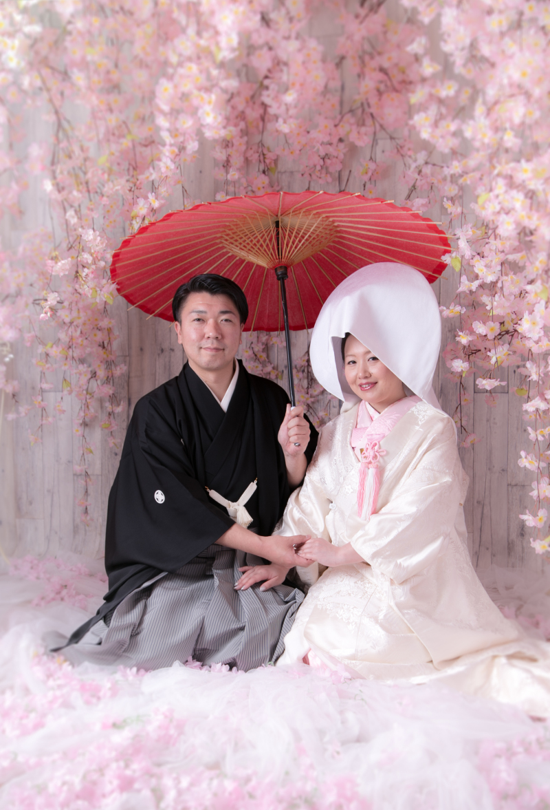 和傘を使って撮影♪