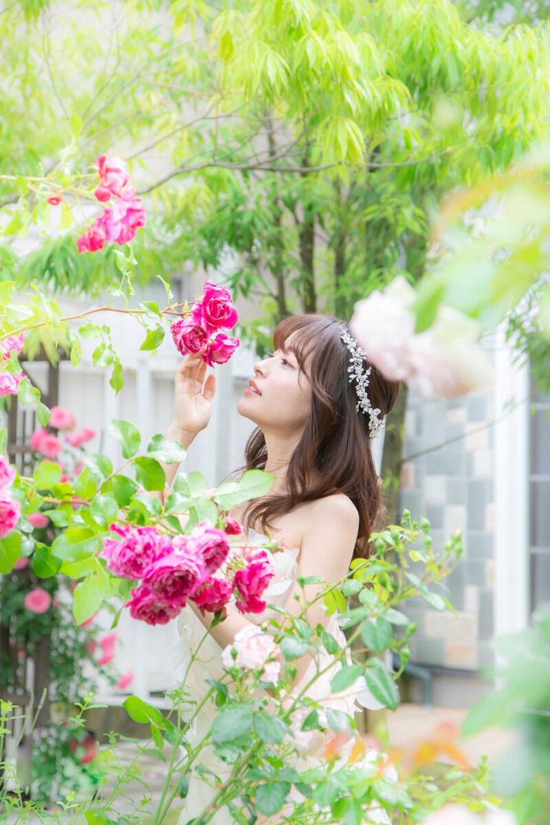 バラの咲くガーデンから撮影スタート!