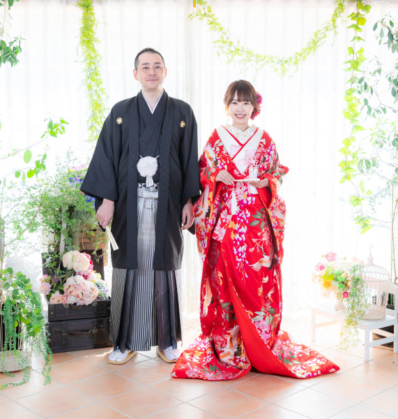 スタジオに戻って打掛を下ろして撮影!