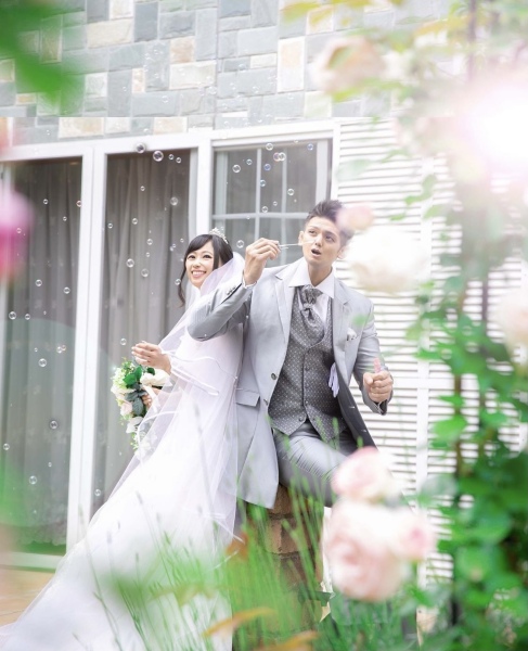 ガーデンでのシャボン玉撮影♪