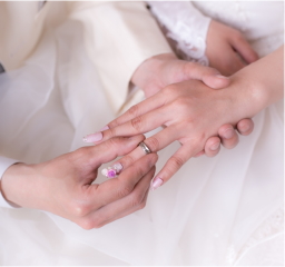 指輪 記念品撮影