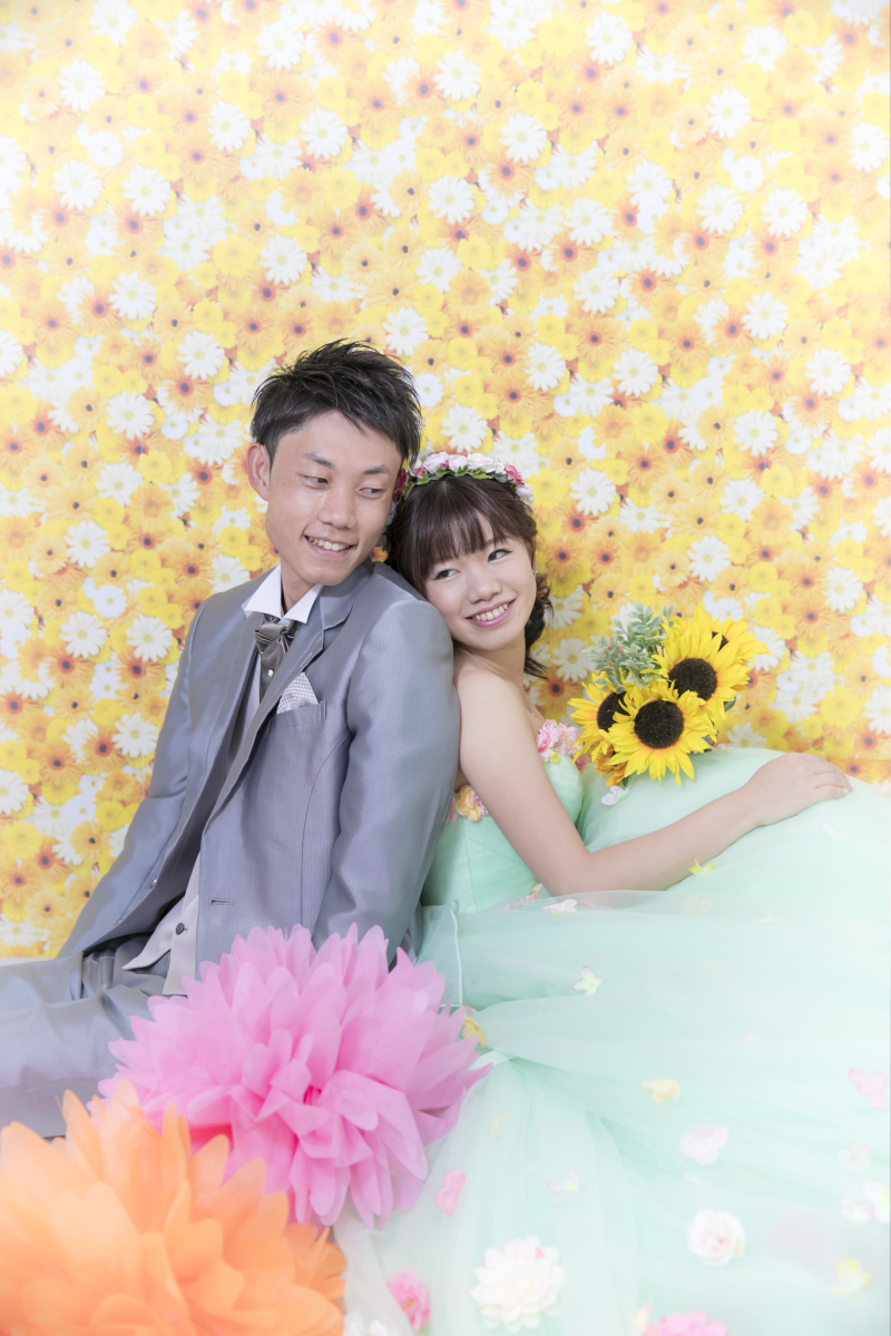 黄色いひまわりが咲き乱れる、お花畑にいるみたい☆