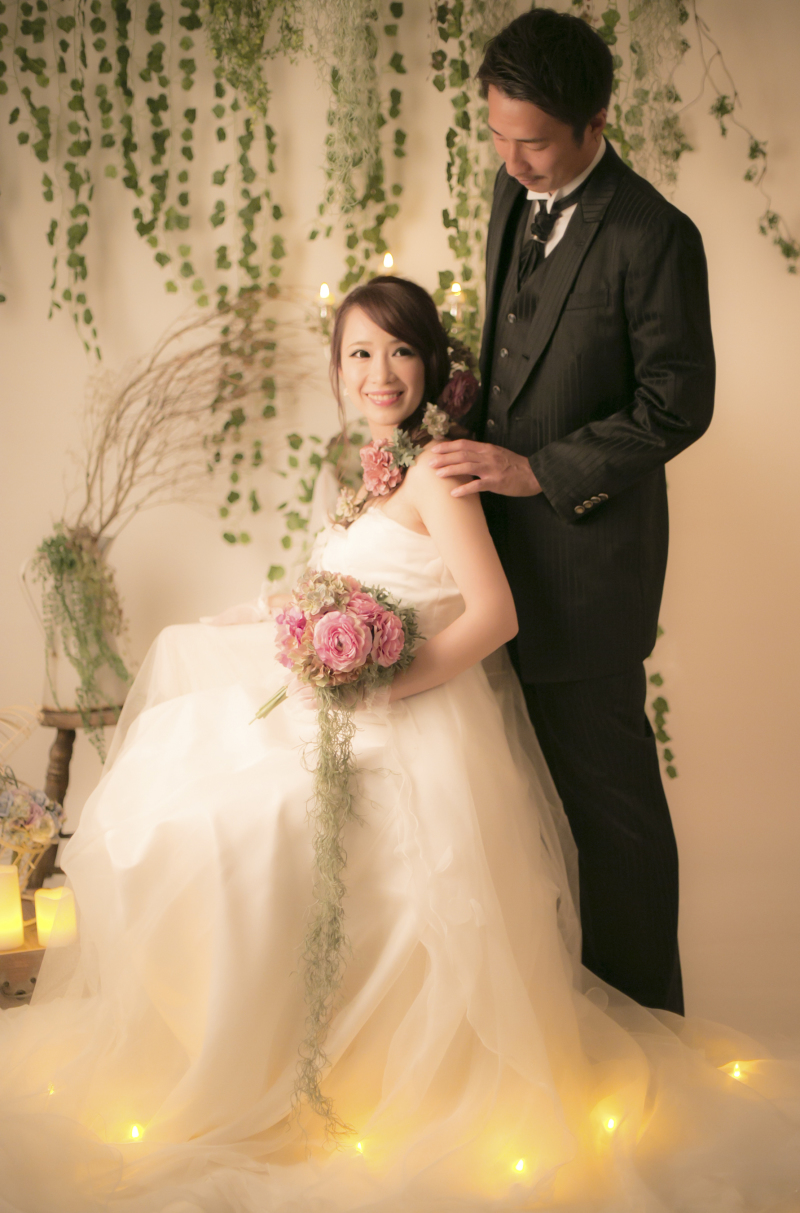 洋装は憧れの白いウェディングドレスで♪