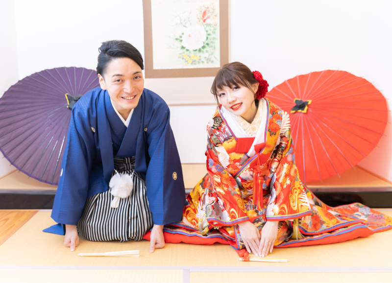 和装も洋装もたくさん着たい♡【和装1着+洋装2着】新郎新婦2人で5着！お好きなお衣装選び放題♪UPなし！ヘアメイクチェンジ込み♡