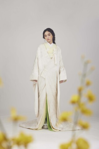 白無垢×ライトグリーン