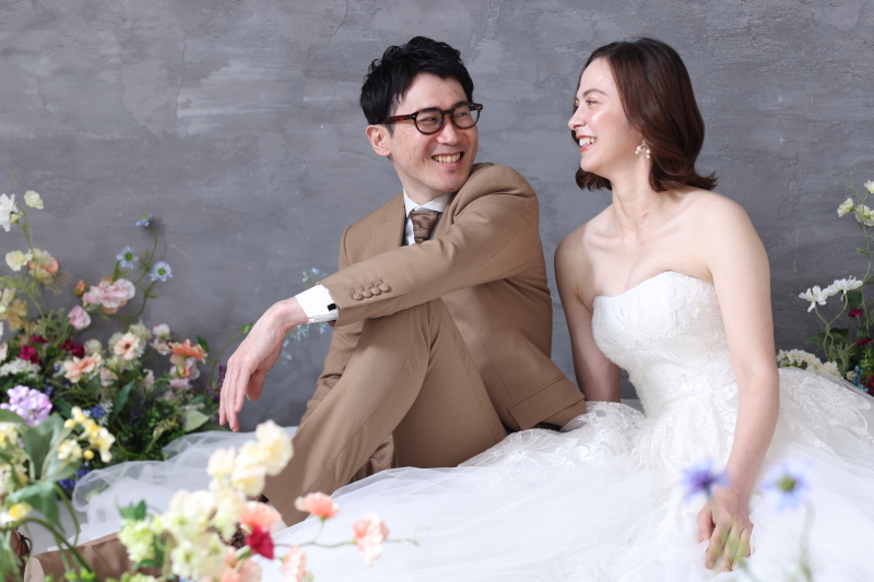 お花に囲まれて