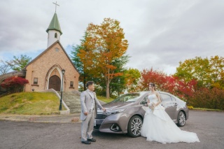 イチョウ並木＋アンナ教会　緑水苑