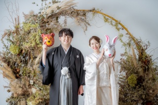 ウエディングドレス クロエ_秋撮影　和装ロケーションフォト