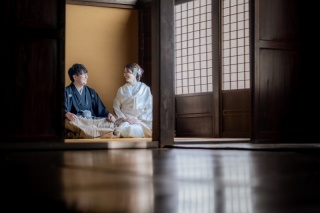 ウエディングドレス クロエ_秋撮影　和装ロケーションフォト