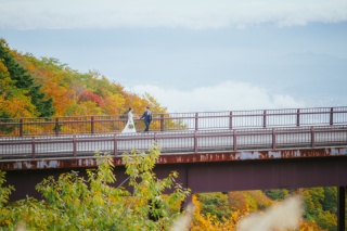 ウエディングドレス クロエ_秋撮影　洋装＋和装ロケーションフォト