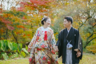 ウエディングドレス クロエ_秋撮影　洋装＋和装ロケーションフォト
