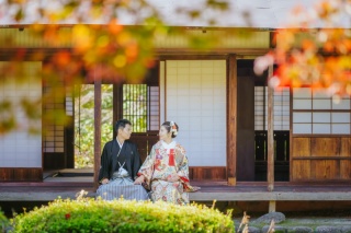 ウエディングドレス クロエ_秋撮影　洋装＋和装ロケーションフォト