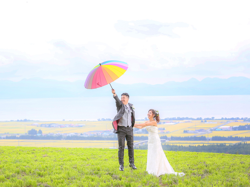 花婿×パラソル