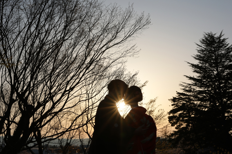 夕暮れシルエット