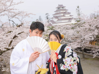 『桜』鶴ヶ城撮影－和装－【撮影全データ付き】追加料金０円！！　