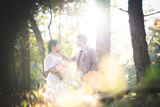 洋装＊ウェディングドレス｜森林＋富士山