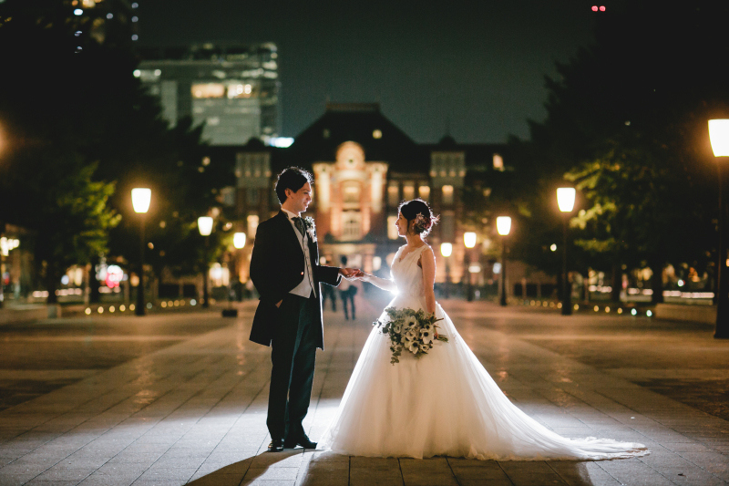 夜の東京駅も!