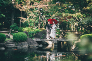 和装＊振袖＋白無垢｜日本庭園ロケーション撮影