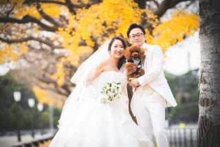 《1day》ワンちゃんも一緒に大満足♡私服スタジオ撮影＆ドレス２着ロケ撮影