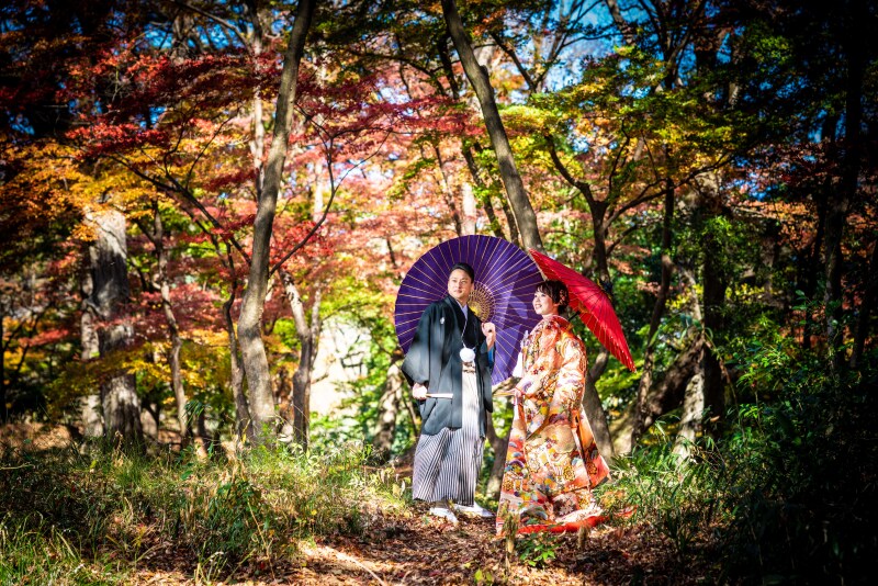 紅葉シーズン限定!【富士山周辺 和装フォトウエディング】地元フォトグラファー厳選ロケ地での撮影|美肌レタッチ&選べるアルバム付